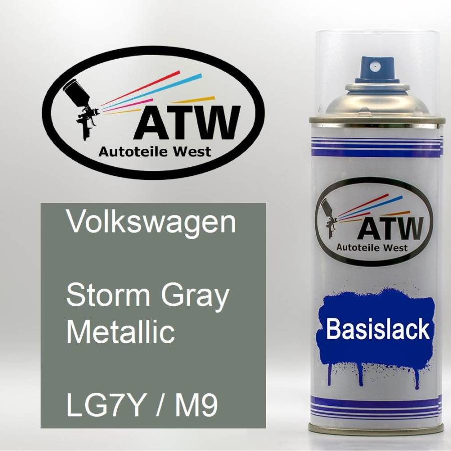 Volkswagen, Storm Gray Metallic, LG7Y / M9: 400ml Sprühdose, von ATW Autoteile West.